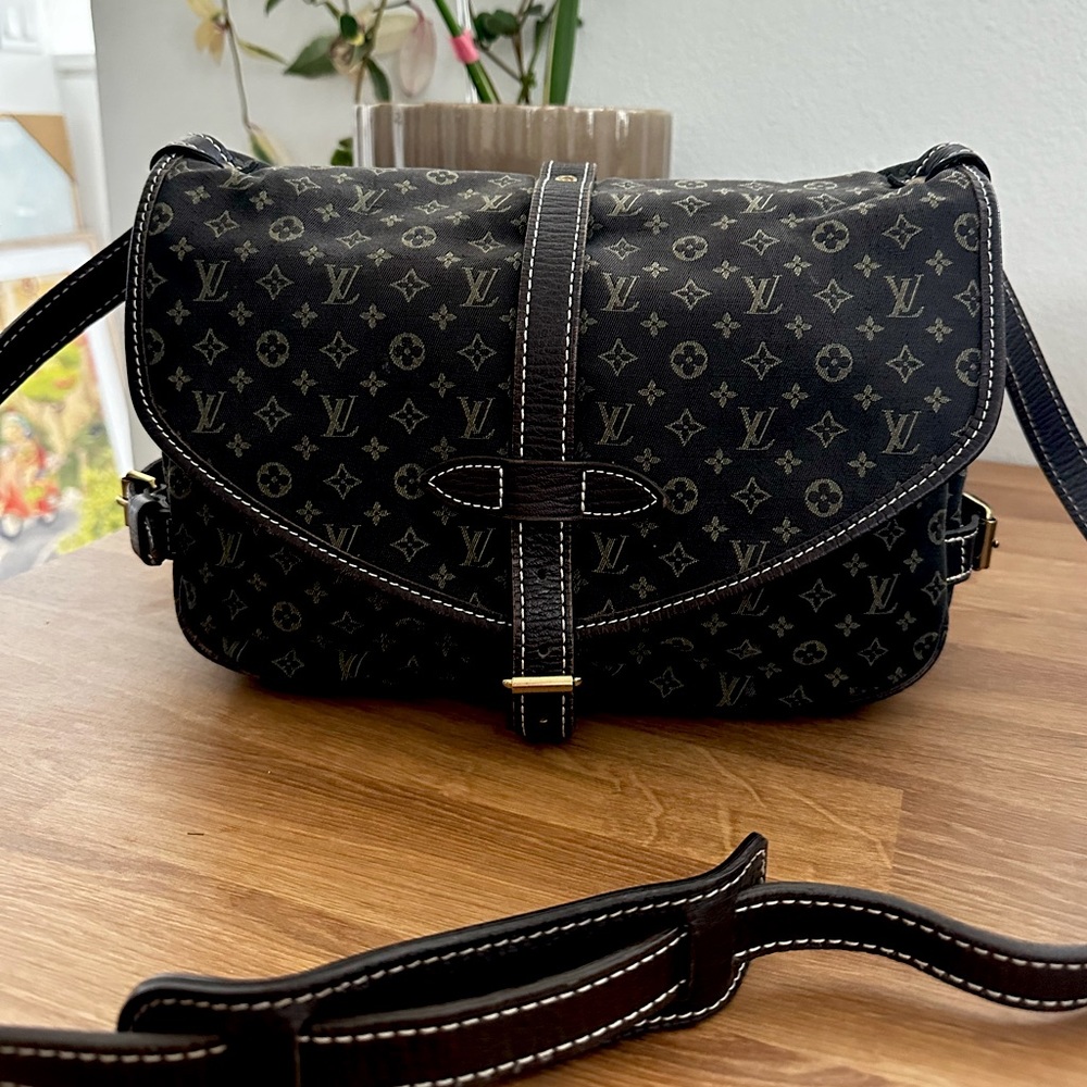Louis Vuitton Monogram Mini Lin Saumur 30 Shoulder Bag
